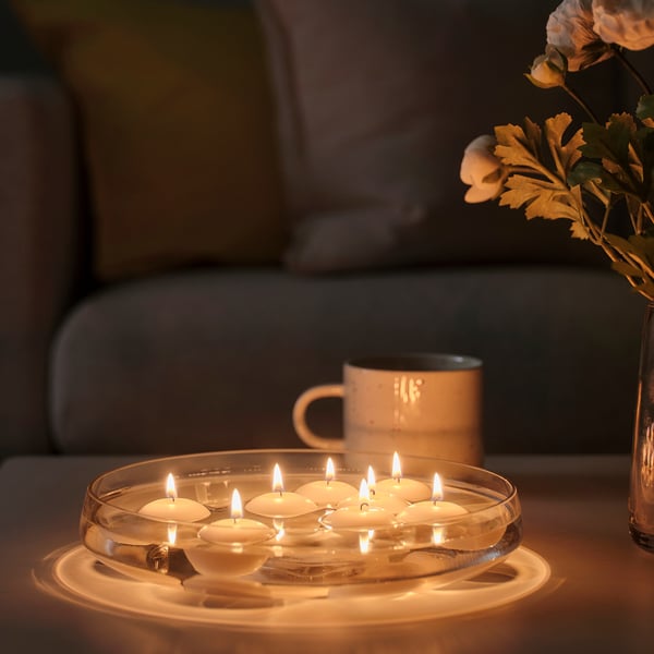 FENOMEN Unscented floating candle, natural, 4 hr