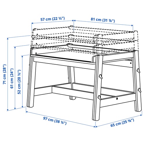 Illustration with measurements for the product: FLISAT.