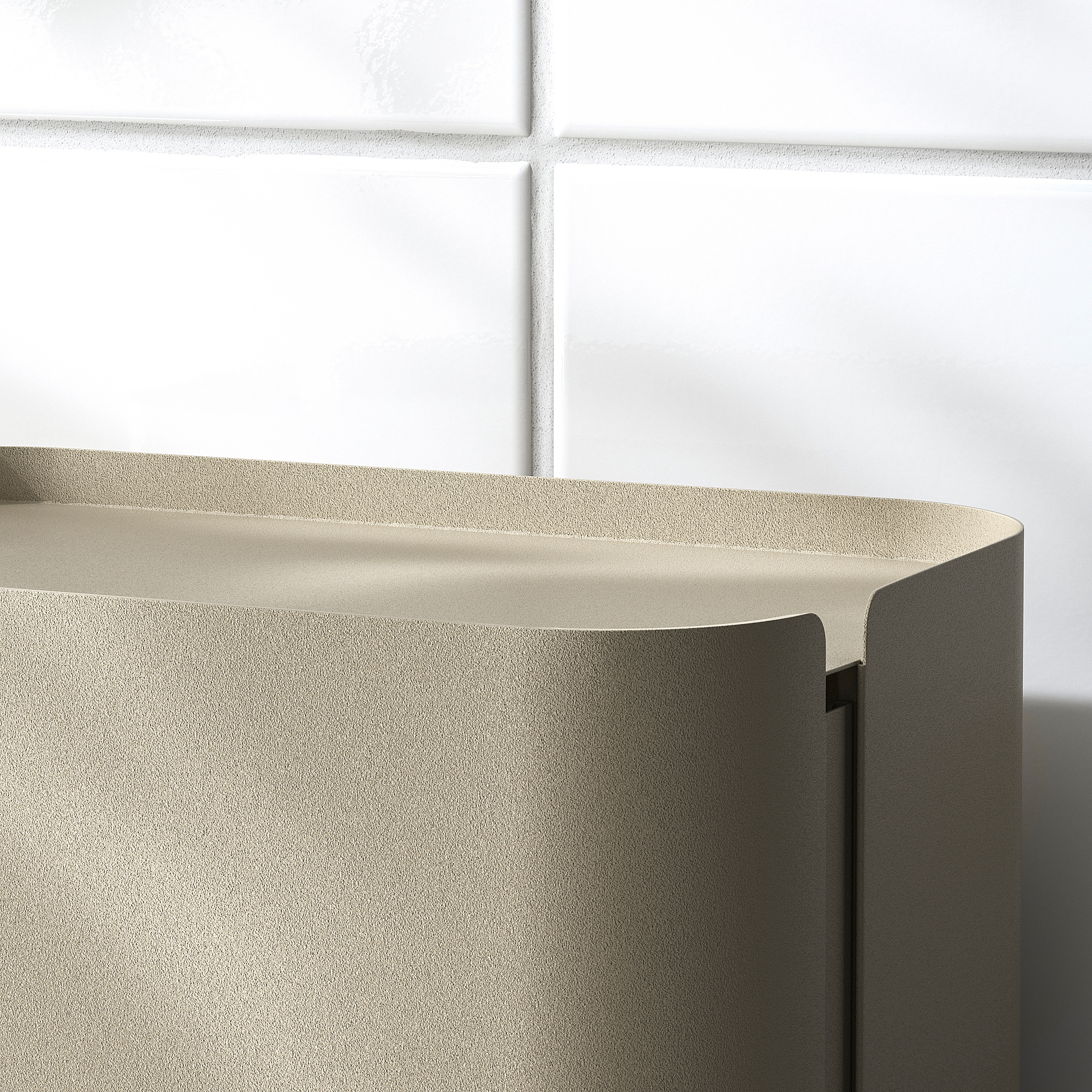 FLORSJÖN Waste bin, beige, 3 l