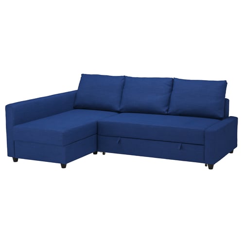 FRIHETEN corner sofabed with storage, Skiftebo blue IKEA
