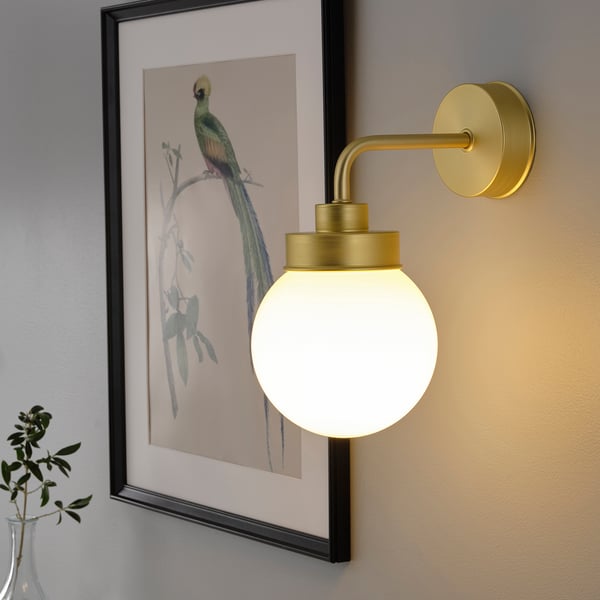 FRIHULT Wall lamp, brass-colour