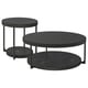 FRÖTORP Coffee table/side table, set of 2, anthracite marble effect/black glass