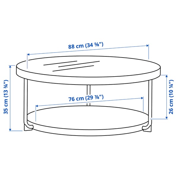 FRÖTORP Coffee table/side table, set of 2, white chrome-plated/white glass