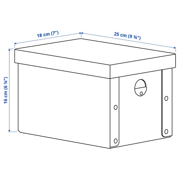 GÄRDESGÅRD Storage box with lid, natural, 18x25x16 cm
