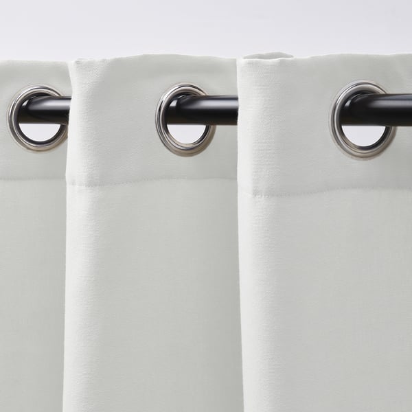 GINSTMOTT Curtains, 1 pair, white/with eyelets, 145x300 cm