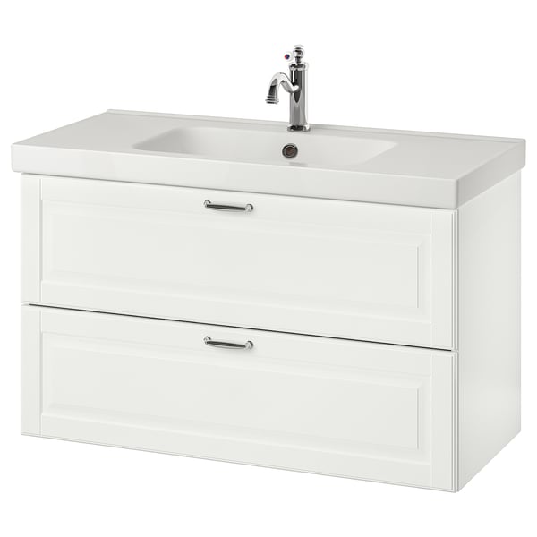 Godmorgon Odensvik حامل حوض بدرجين Kasjon أبيض حنفية Hamnskar Ikea