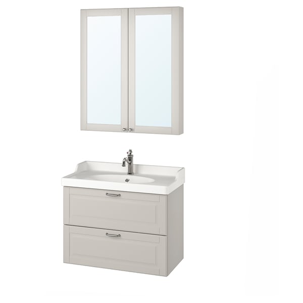 Godmorgon Rattviken أثاث الحم ام طقم من 4 Kasjon رمادي فاتح حنفية Hamnskar Ikea