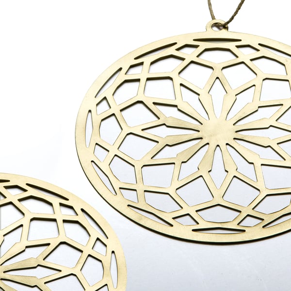 GOKVÄLLÅ Hanging decoration, set of 2, gold-colour
