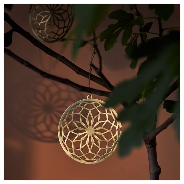 GOKVÄLLÅ Hanging decoration, set of 2, gold-colour