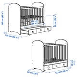 GONATT Cot with drawer, white, 60x120 cm