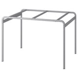 A grey metal table frame named GRÅSALA. Its square, modern, and industrial with supporting legs and bars.
