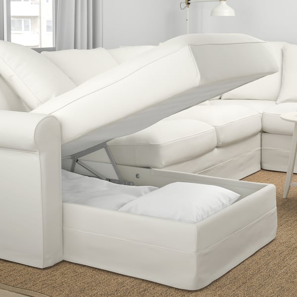 Gronlid كنبة زاوية 5 مقاعد مع أريكة طويلة Inseros أبيض Ikea