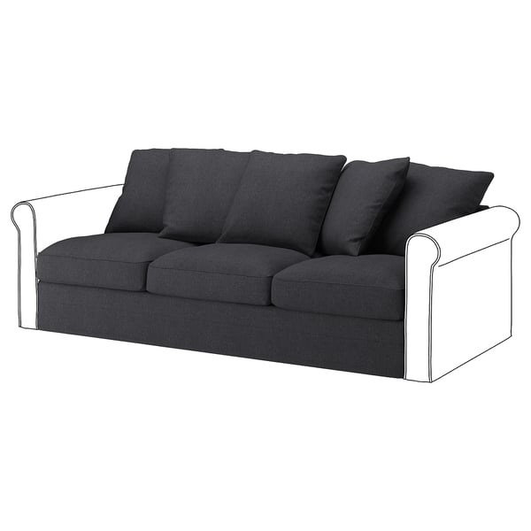 Gronlid غطاء قسم بـ 3 مقاعد Sporda رمادي غامق Ikea