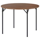 GRÖTÅN round table: natural wood top, black metal legs, sleek & stable design.