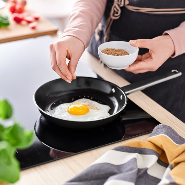 GULDÖRING Frying pan, non-stick coating stainless steel/black-grey, 20 cm