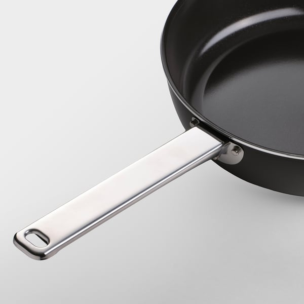 GULDÖRING Sauté pan with lid, non-stick coating glass/black-grey, 24 cm