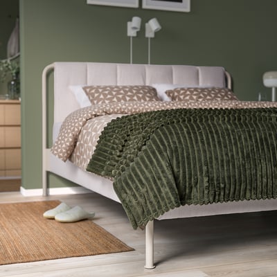 GULLSTRÅLE Bedspread, grey-green, 230x250 cm