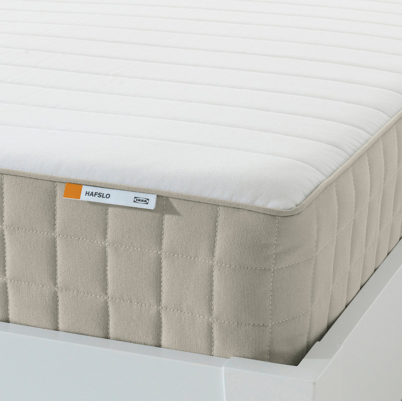 HAFSLO Sprung mattress, extra firm/beige, 140x200 cm IKEA