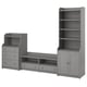 Option: HAUGA TV/storage combination, grey, 277x46x199 cm