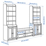 HAUGA TV/storage combination, white, 277x46x199 cm