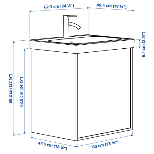 Illustration with measurements for the product: HAVBÄCK.