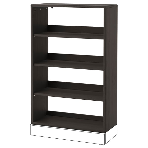 HAVSTA dark brown wooden bookcase, minimalist design with four open shelves.