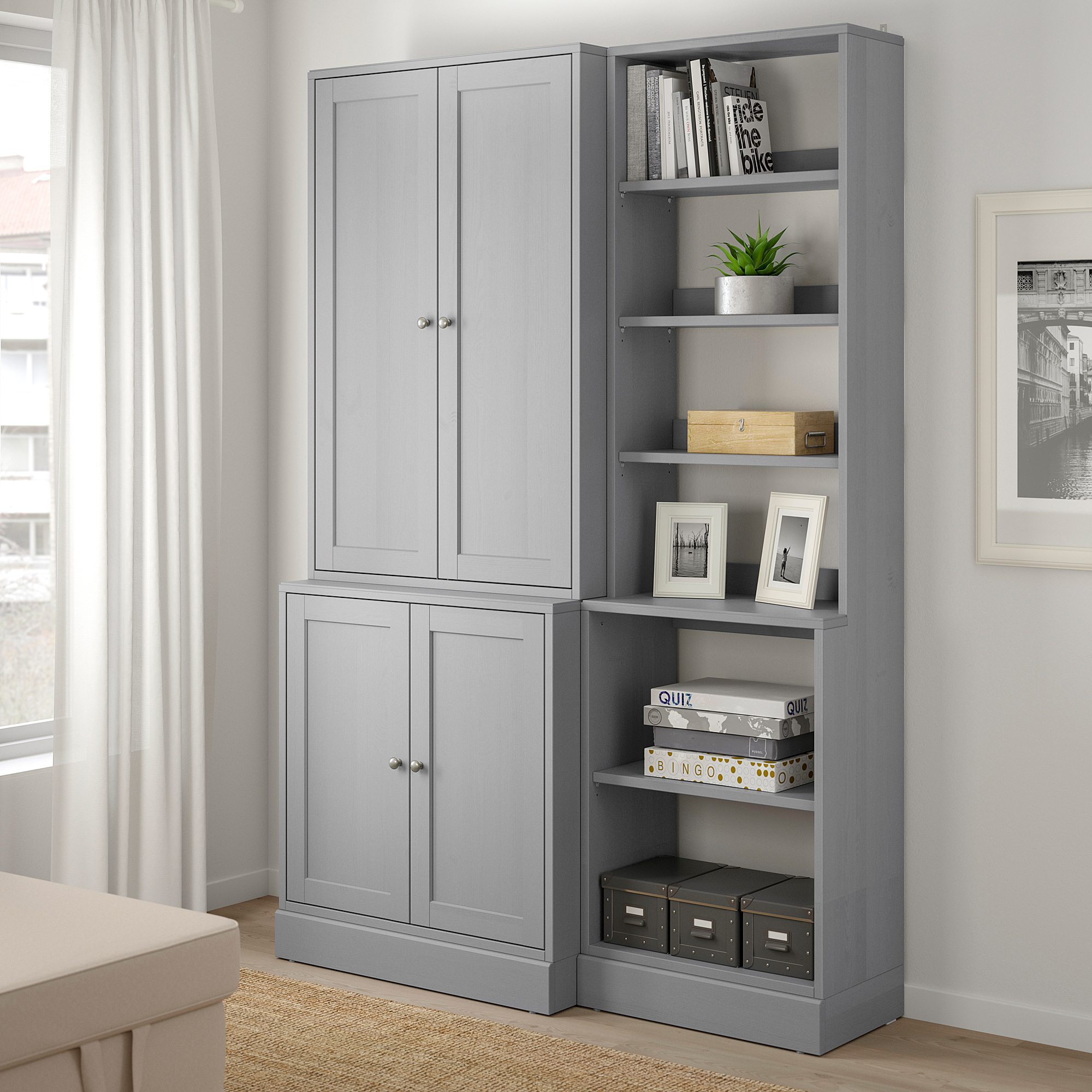 HAVSTA تشكيلة تخزين رمادي IKEA