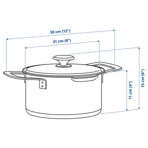 Illustration with measurements for the product: HEMKOMST.