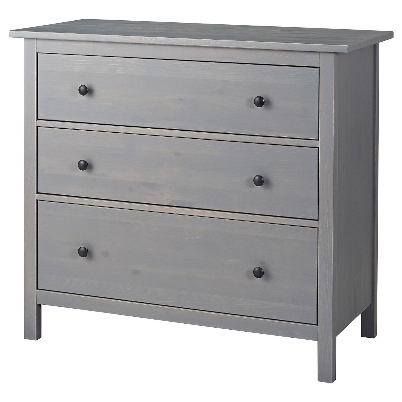 HEMNES Chest of 3 drawers grey stained IKEA