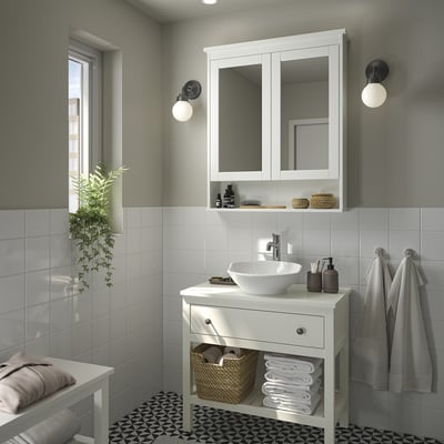 HEMNES / VÄSTERSJÖN Open wash-stand w drawer/wash-basin