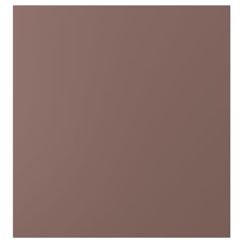Displays a maroon-colored HJORTVIKEN textured cabinet door with a subtle embossed effect, featuring a modern design and rectangular shape.