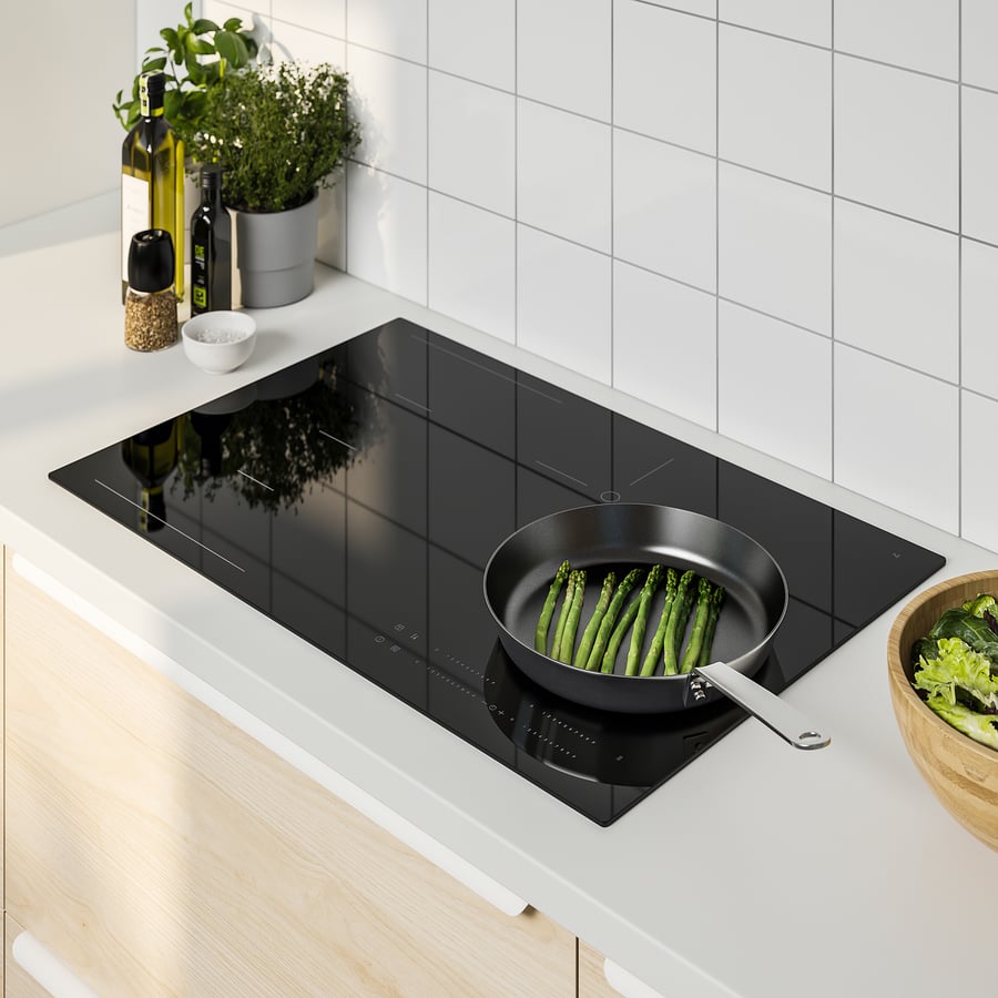 HÖGKLASSIG Induction hob with flexible zones black IKEA
