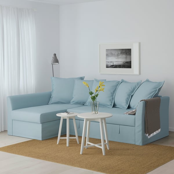 HOLMSUND Corner sofabed Orrsta light blue IKEA