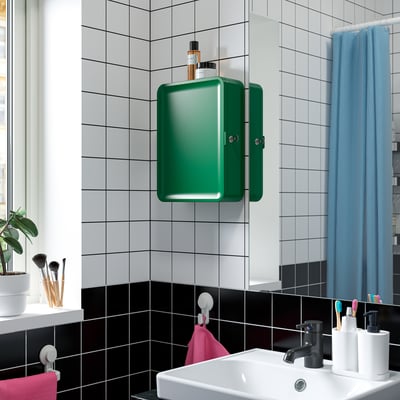 HUSBYÅN Wall cabinet, dark green, 28x11x37.5 cm