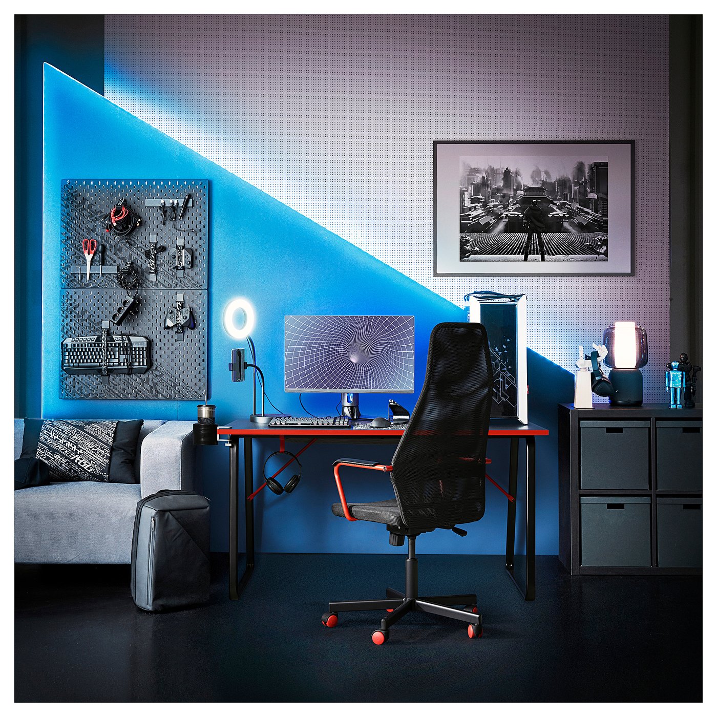 HUVUDSPELARE gaming desk, black, 140x80 cm - IKEA