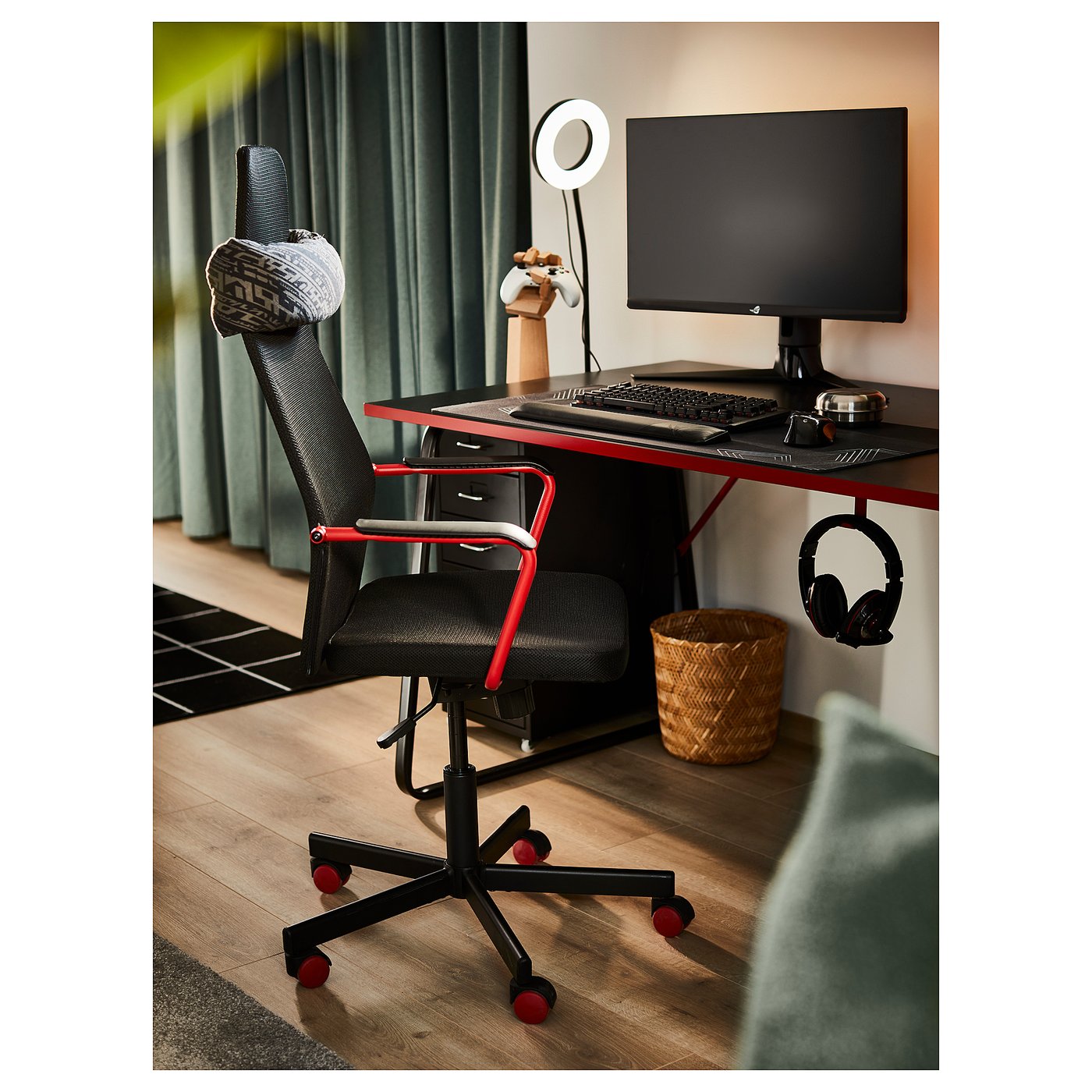 HUVUDSPELARE gaming desk, black, 140x80 cm - IKEA