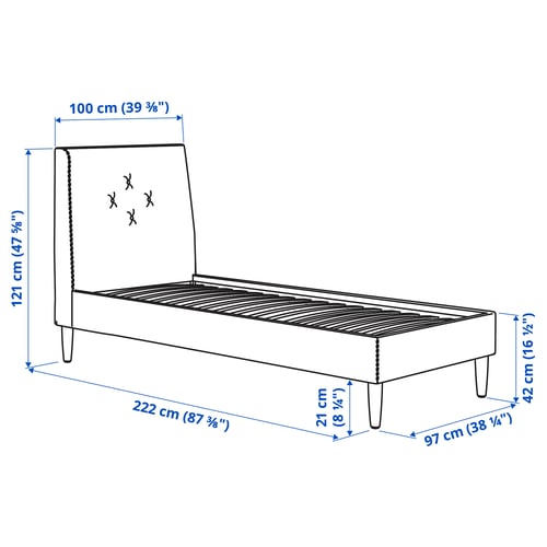Illustration with measurements for the product: IDANÄS.