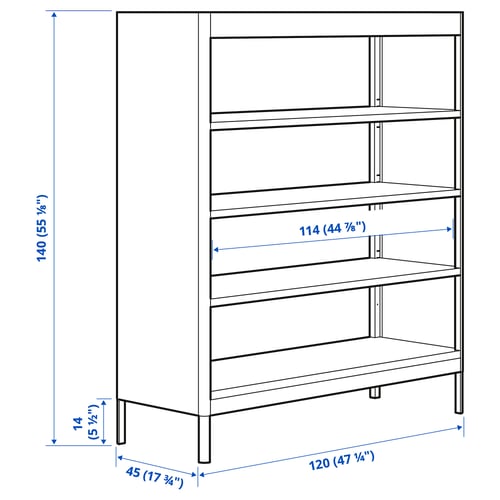 Illustration with measurements for the product: IDÅSEN.
