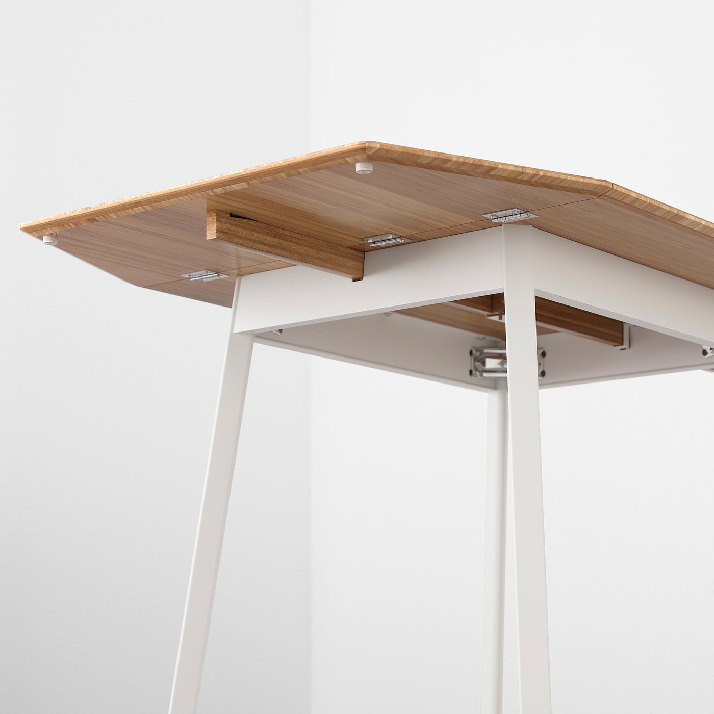 IKEA PS 2012 drop-leaf table, bamboo/white, 74/106/138x80 cm - IKEA