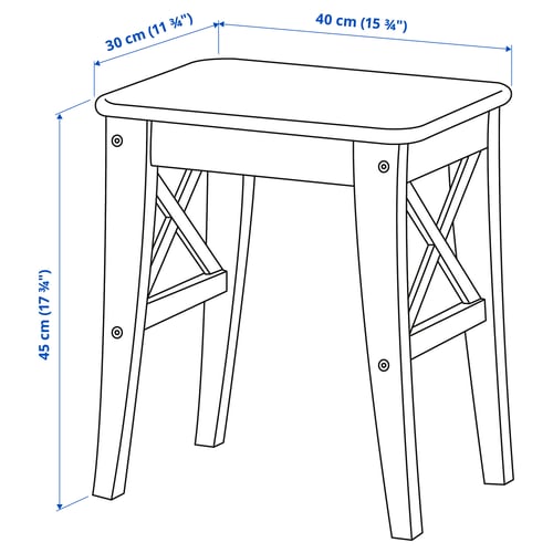 Illustration with measurements for the product: INGOLF.