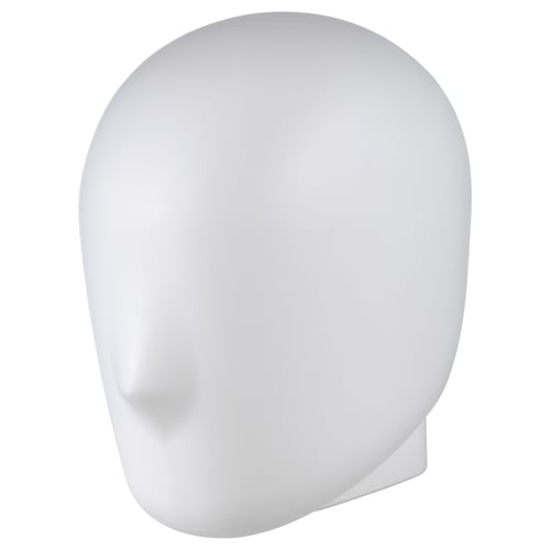 ISKÄRNA lamp, white, plastic, spherical shape, minimalist design.