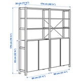 IVAR 2 sections/shelves/cabinet, pine, 174x30x179 cm