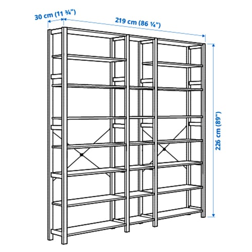 Illustration with measurements for the product: IVAR.