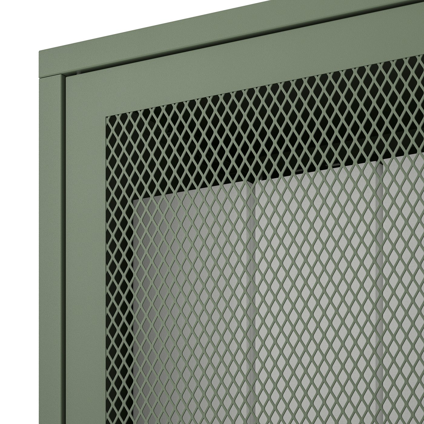 IVAR cabinet with doors, grey-green mesh, 80x83 cm - IKEA