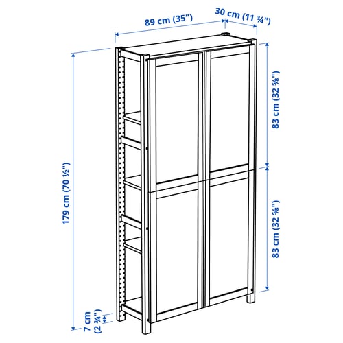 Illustration with measurements for the product: IVAR.