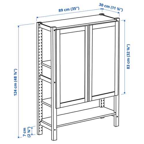 Illustration with measurements for the product: IVAR.