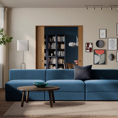 JÄTTEBO 4,5-seat modular sofa, Samsala dark blue