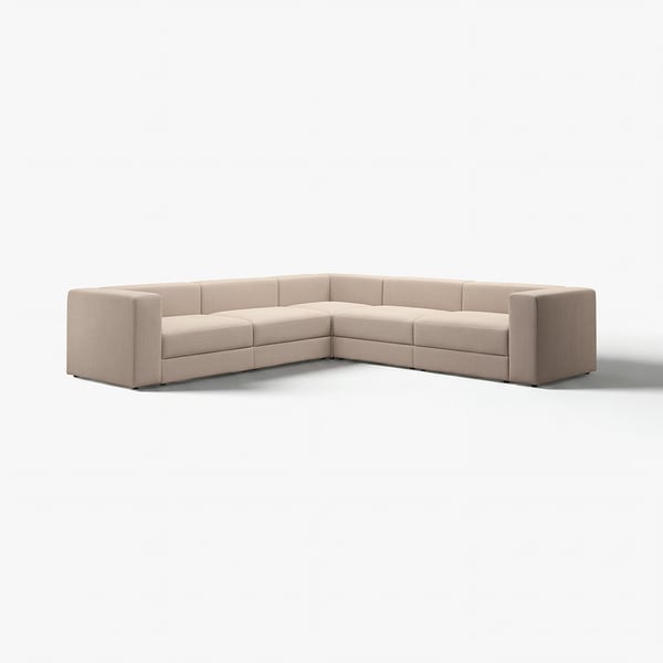 JÄTTEBO modular sofa, beige, modern, l-shaped, soft fabric, wide cushions, clean lines.