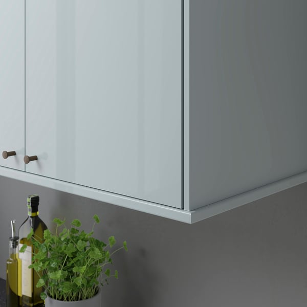 KALLARP Deco strip, high-gloss light grey-blue, 221 cm