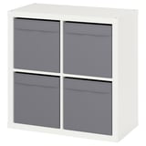 KALLAX Shelving unit, white/Dröna dark grey, 77x39x77 cm